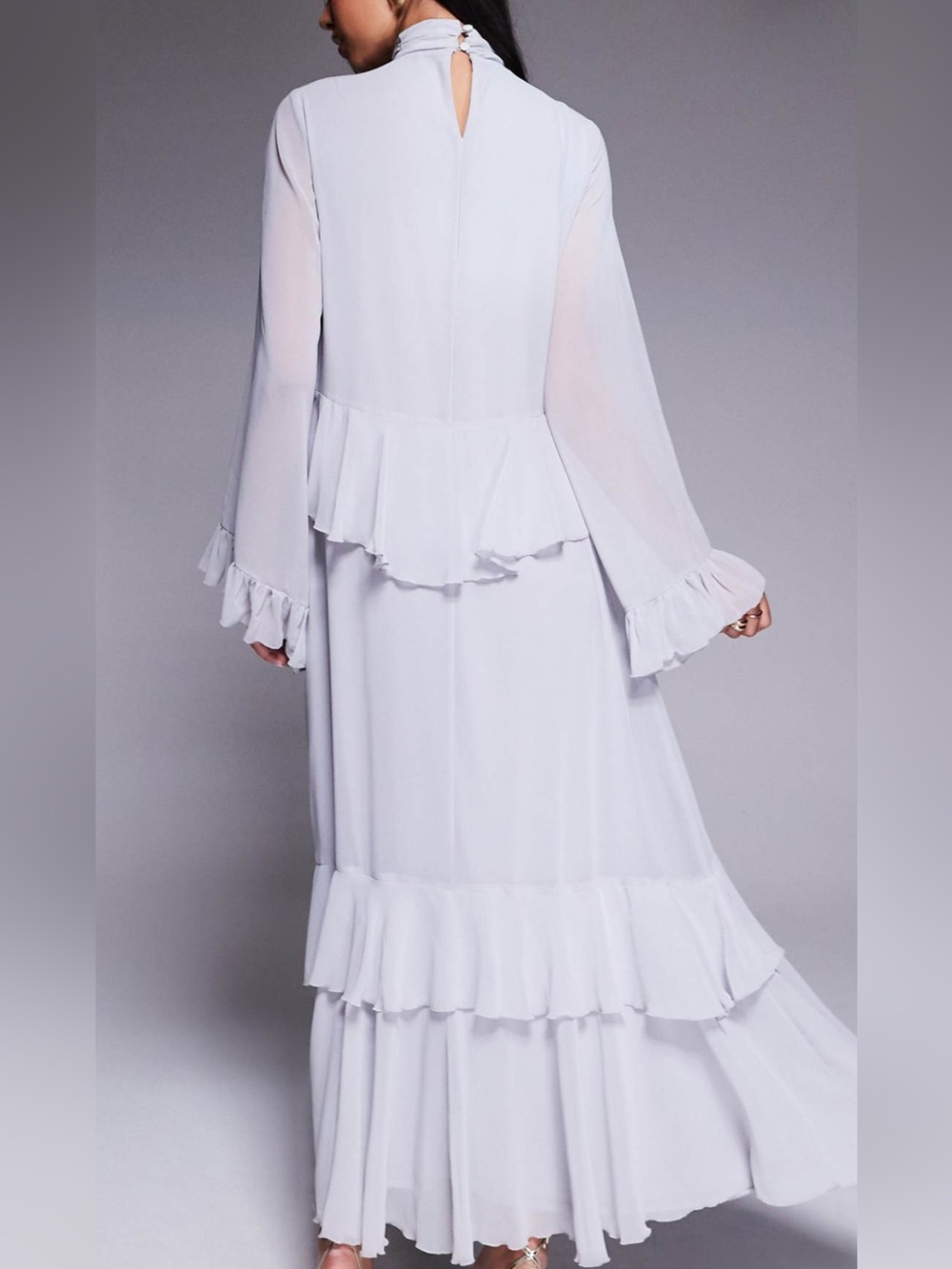 ASOS Soft Blue Ruffle Maxi Dress - Picture 2 of 3